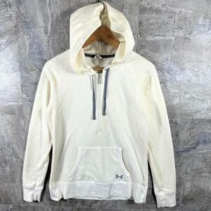 Under Armour white cold gear quarter zip  hoodie Woman's Size M #athleisure #gym
